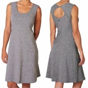 prAna Calico Open-Back Sleeveless Built in Bra Sport Dress, Grey, Medium